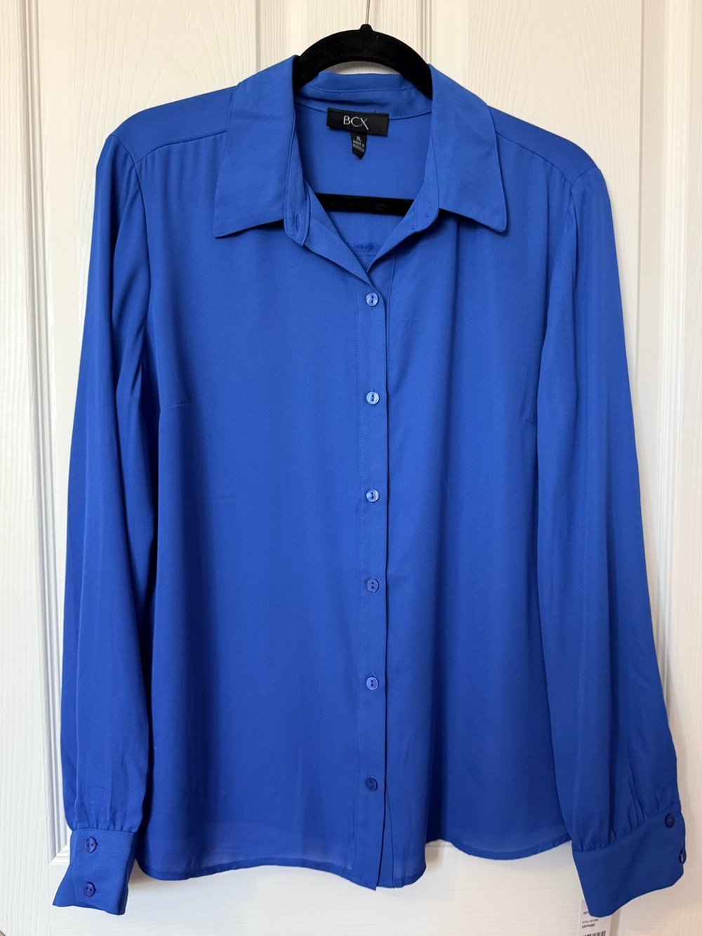 BCX Women's Cobalt Blue Button-Down Shirt